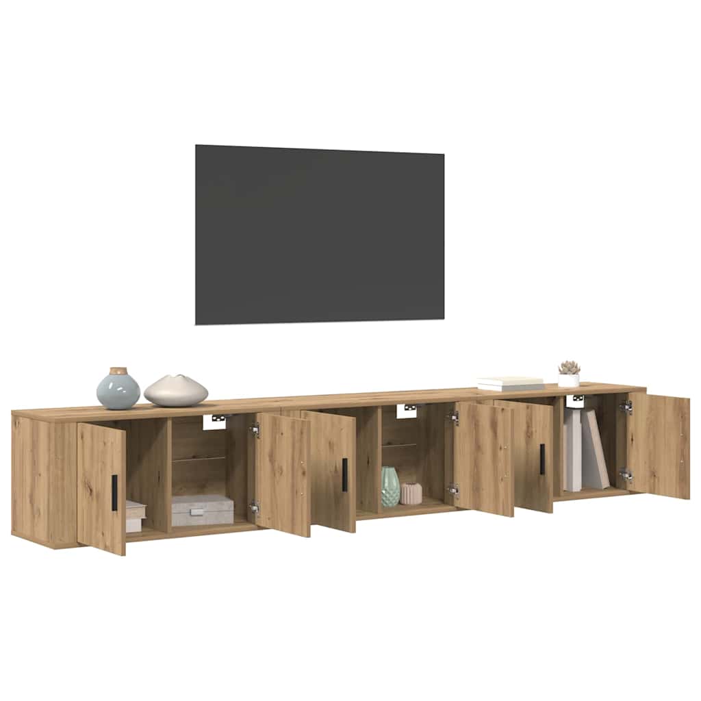 Wall-mounted TV Cabinet Set 3 pcs Artisan Oak 80 x 34.5 x 40 cm