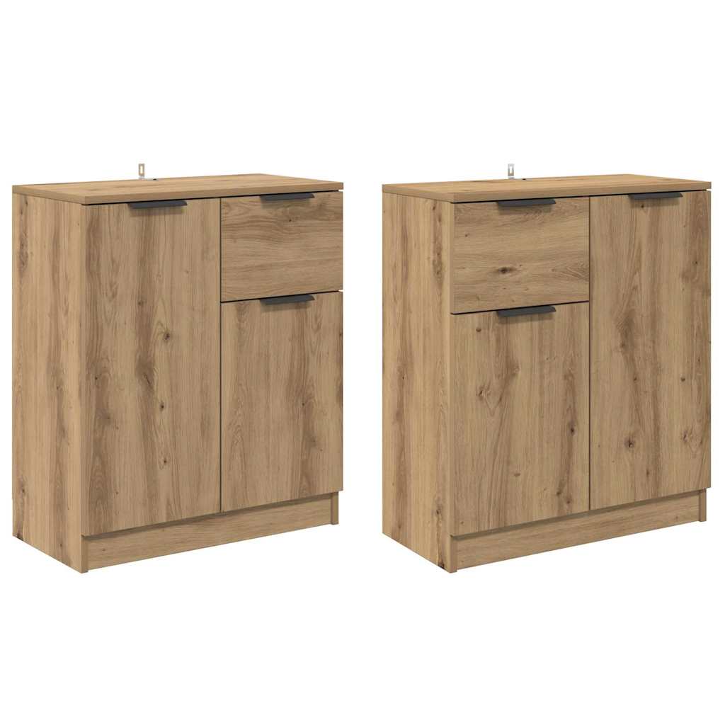 Sideboards 2 pcs Artisan Oak 60 x 30 x 70 cm Engineered Wood