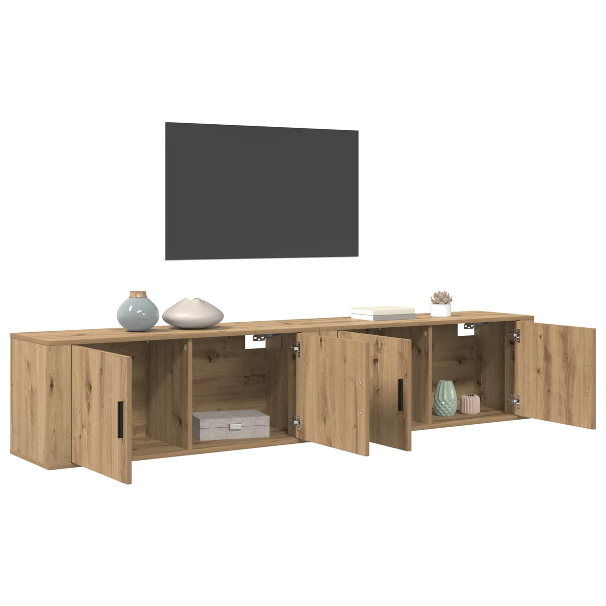 Wall-mounted TV Cabinet Set 2 pcs Artisan Oak Engineered Wood
