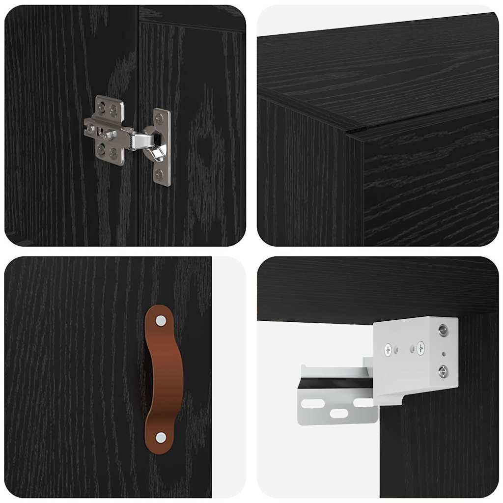 Wall-mounted Cabinet 2 pcs Black Oak 69.5 x 34 x 90 cm