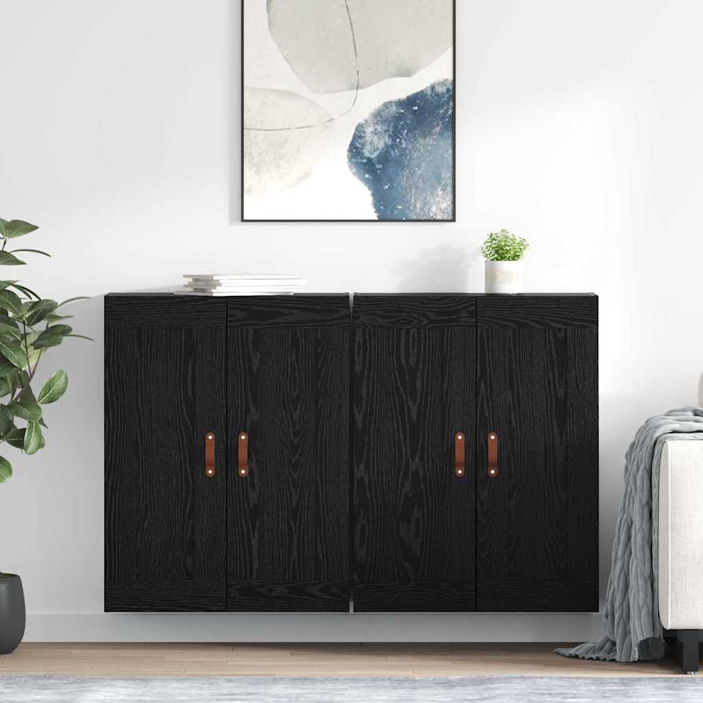 Wall-mounted Cabinet 2 pcs Black Oak 69.5 x 34 x 90 cm