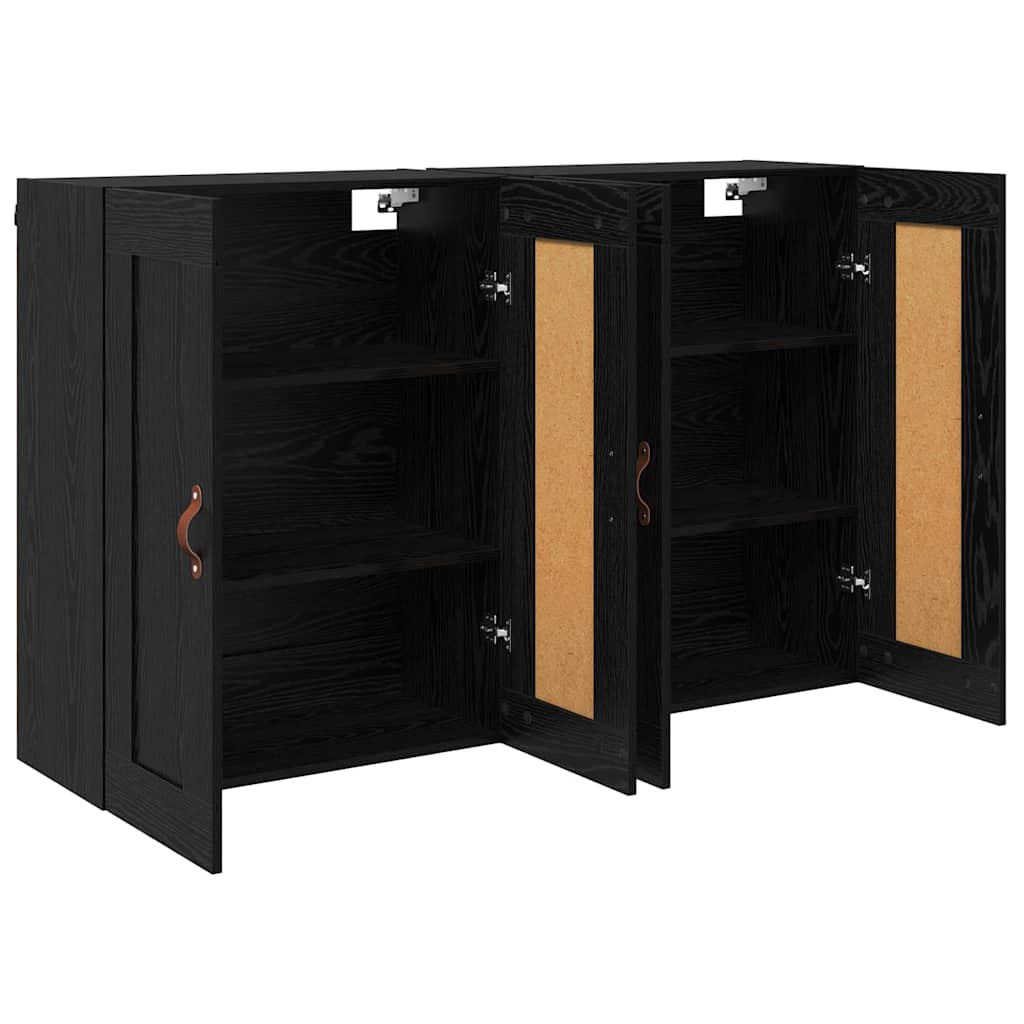 Wall-mounted Cabinet 2 pcs Black Oak 69.5 x 34 x 90 cm