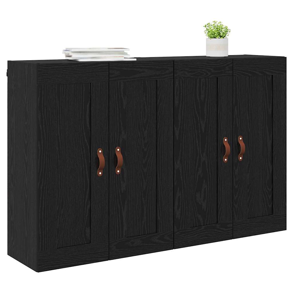 Wall-mounted Cabinet 2 pcs Black Oak 69.5 x 34 x 90 cm