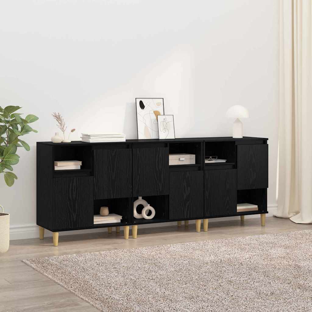 Sideboards 3 pcs Black Oak 60 x 35 x 70 cm Engineered Wood