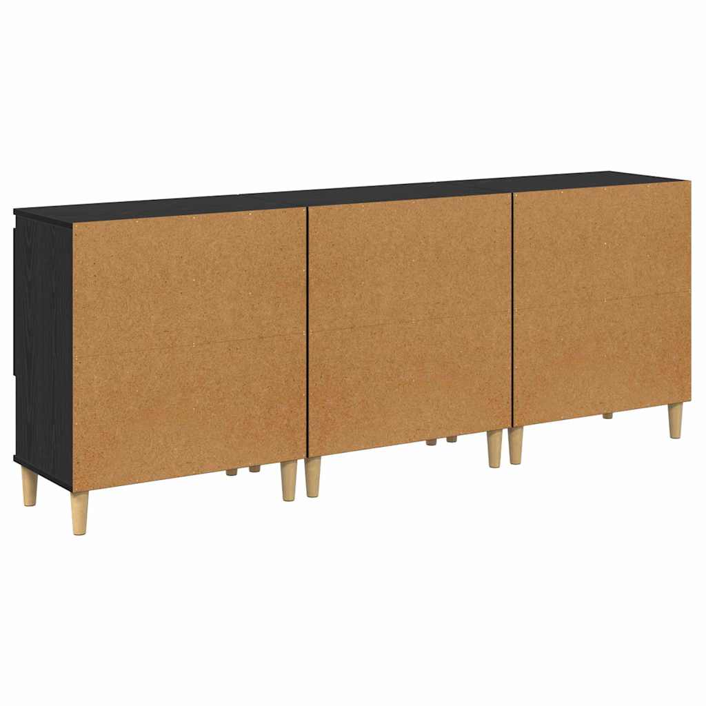 Sideboards 3 pcs Black Oak 60 x 35 x 70 cm Engineered Wood