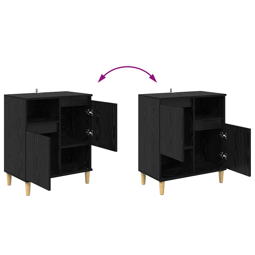 Sideboards 3 pcs Black Oak 60 x 35 x 70 cm Engineered Wood