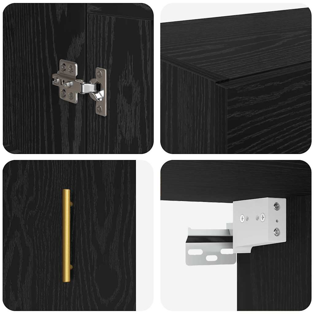 Wall-mounted Cabinet 2 pcs Black Oak 69.5 x 34 x 90 cm
