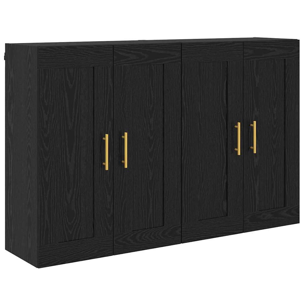 Wall-mounted Cabinet 2 pcs Black Oak 69.5 x 34 x 90 cm