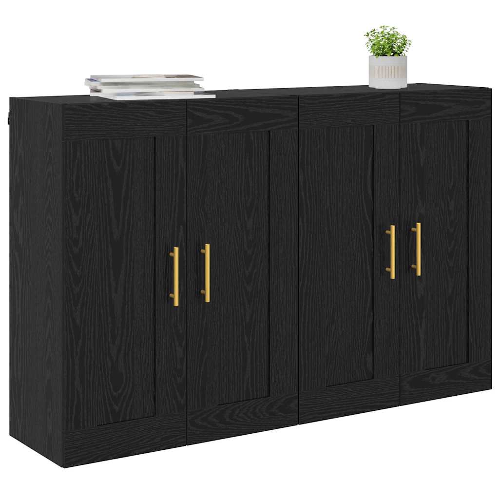 Wall-mounted Cabinet 2 pcs Black Oak 69.5 x 34 x 90 cm