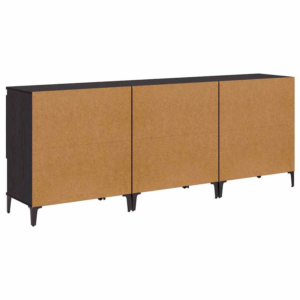 Sideboards 3 pcs Black Oak 60 x 35 x 70 cm Engineered Wood