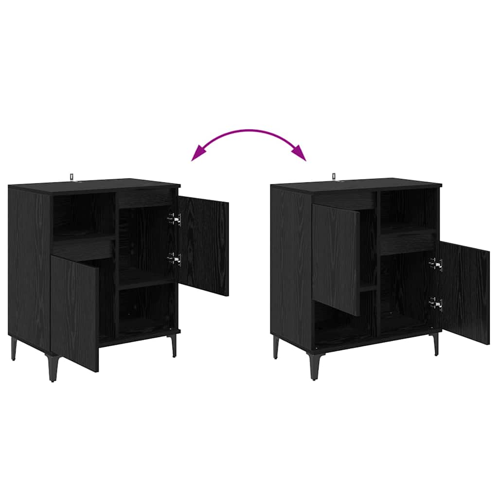 Sideboards 3 pcs Black Oak 60 x 35 x 70 cm Engineered Wood