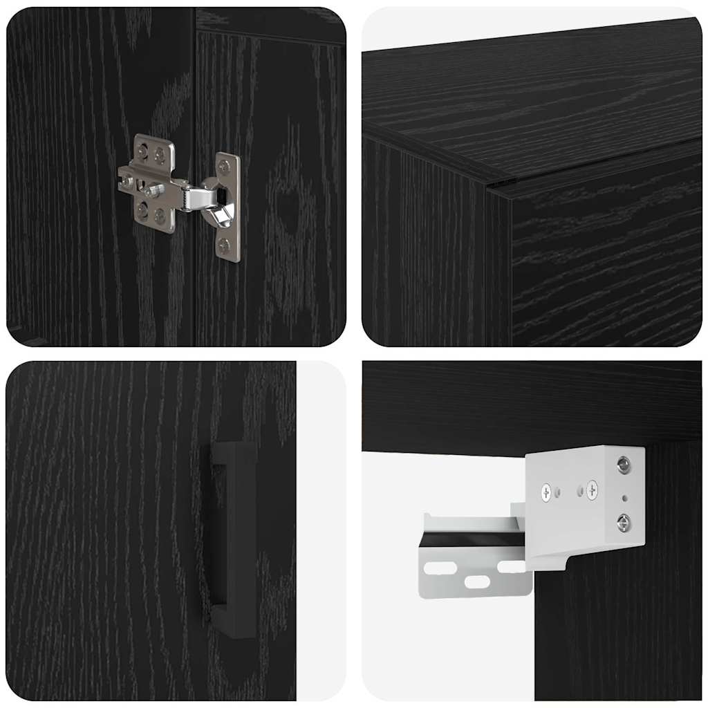 Wall-mounted Cabinet 2 pcs Black Oak 69.5 x 34 x 90 cm