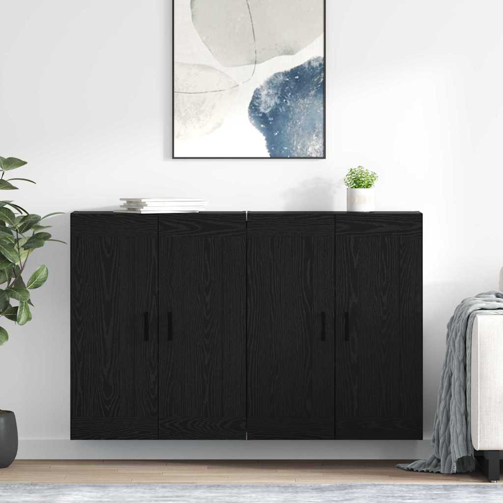Wall-mounted Cabinet 2 pcs Black Oak 69.5 x 34 x 90 cm