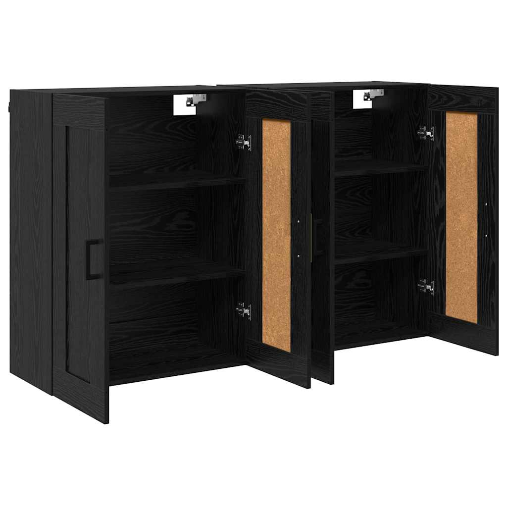 Wall-mounted Cabinet 2 pcs Black Oak 69.5 x 34 x 90 cm