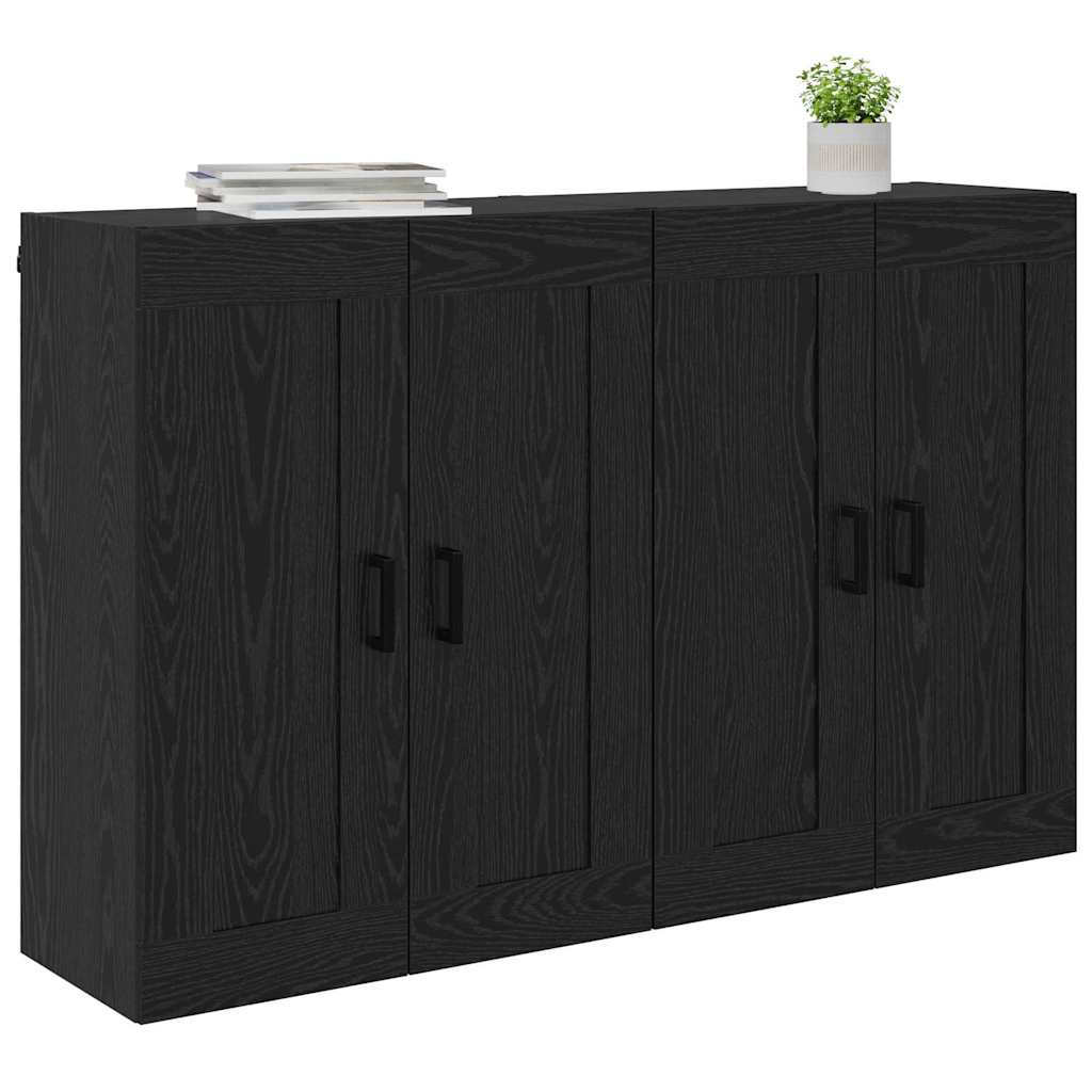 Wall-mounted Cabinet 2 pcs Black Oak 69.5 x 34 x 90 cm