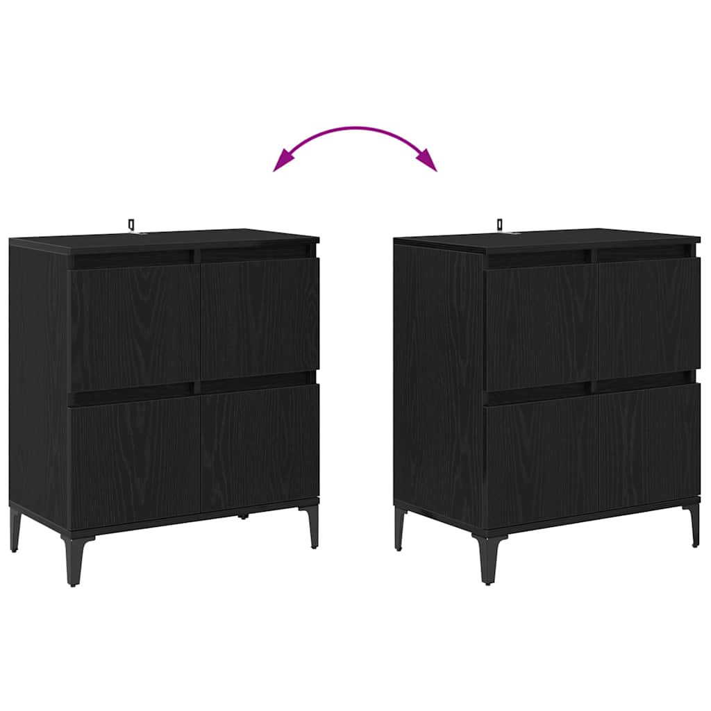 Sideboards 3 pcs Black Oak 60 x 35 x 70 cm Engineered Wood