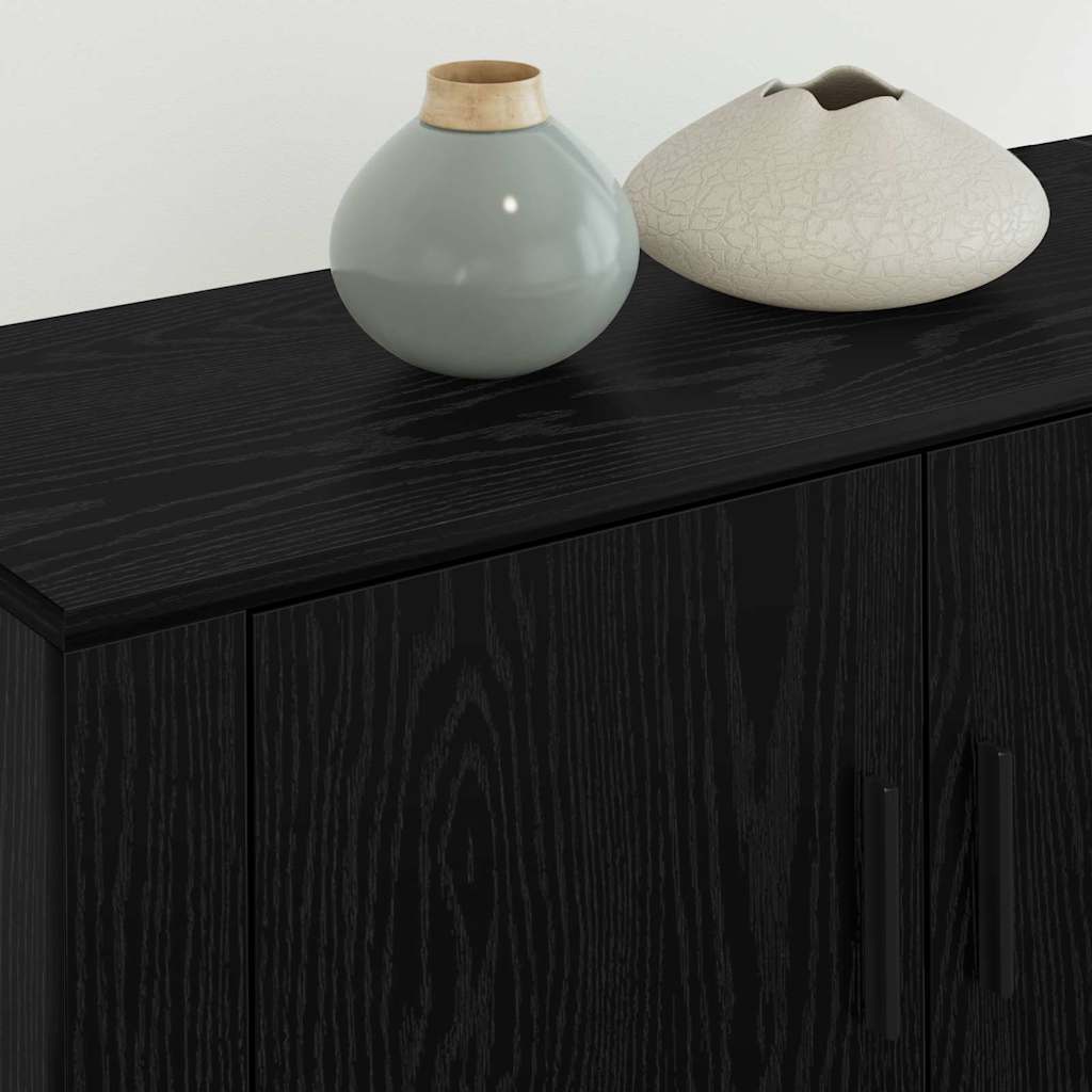 Wall-mounted TV Cabinet Set 3 pcs Black Oak 80 x 34.5 x 40 cm