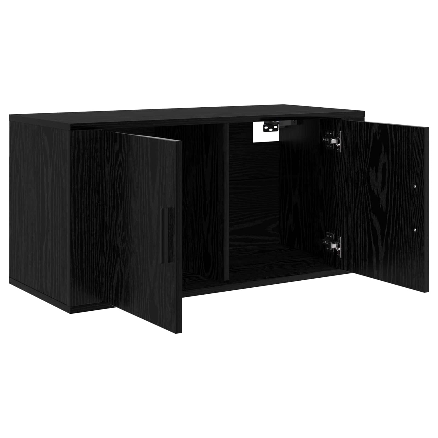Wall-mounted TV Cabinet Set 2 pcs Black Oak Engineered Wood