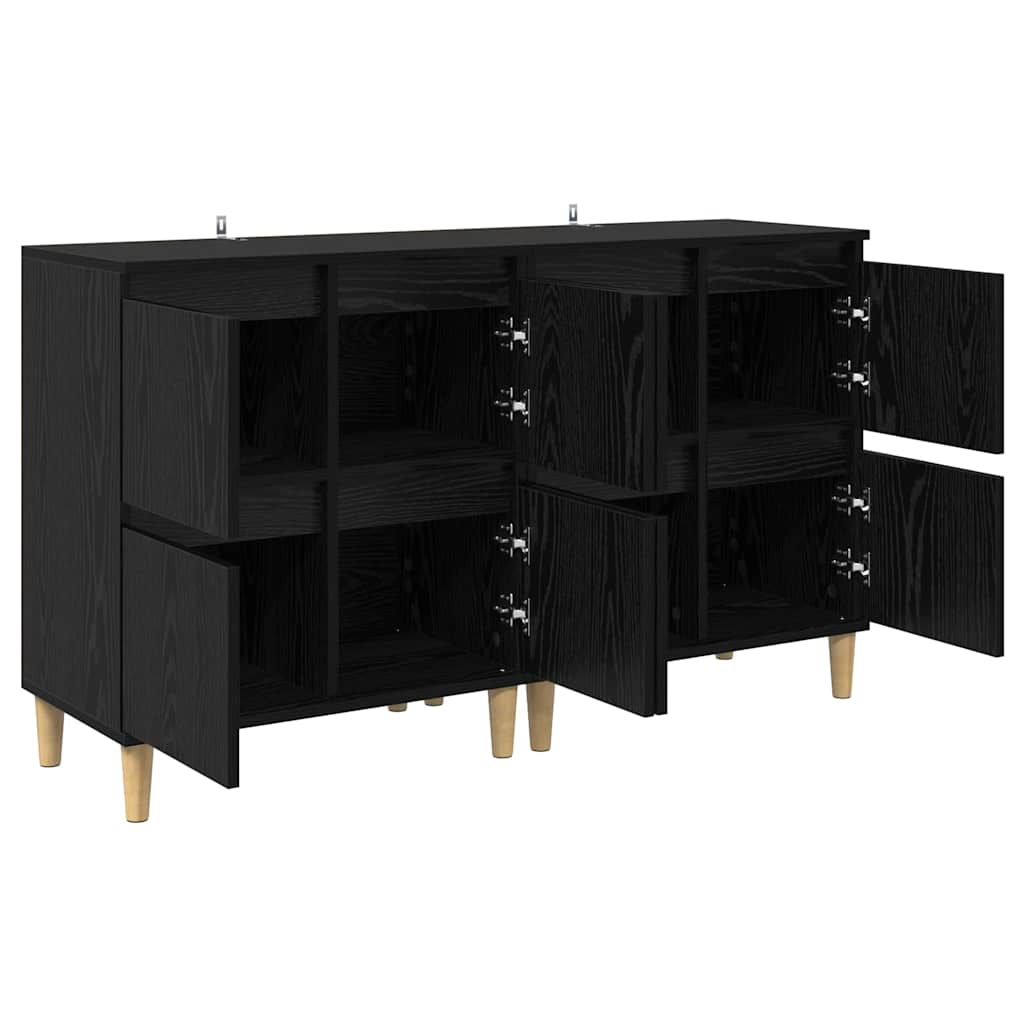 Sideboards 2 pcs Black Oak 60 x 35 x 70 cm Engineered Wood