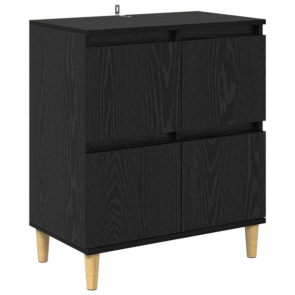 Sideboards 2 pcs Black Oak 60 x 35 x 70 cm Engineered Wood