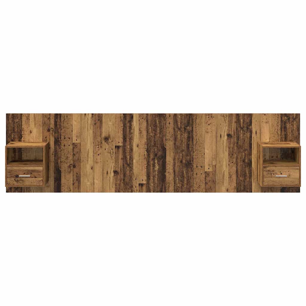 Headboard with Cabinet 3 pcs Old Wood Engineered Wood