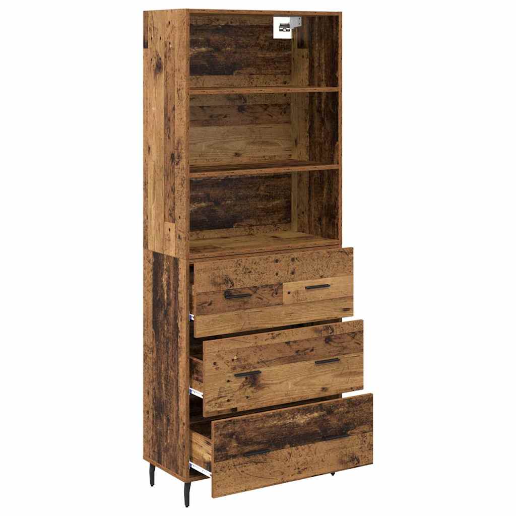 Highboard with Drawer 2 pcs Old Wood Engineered Wood