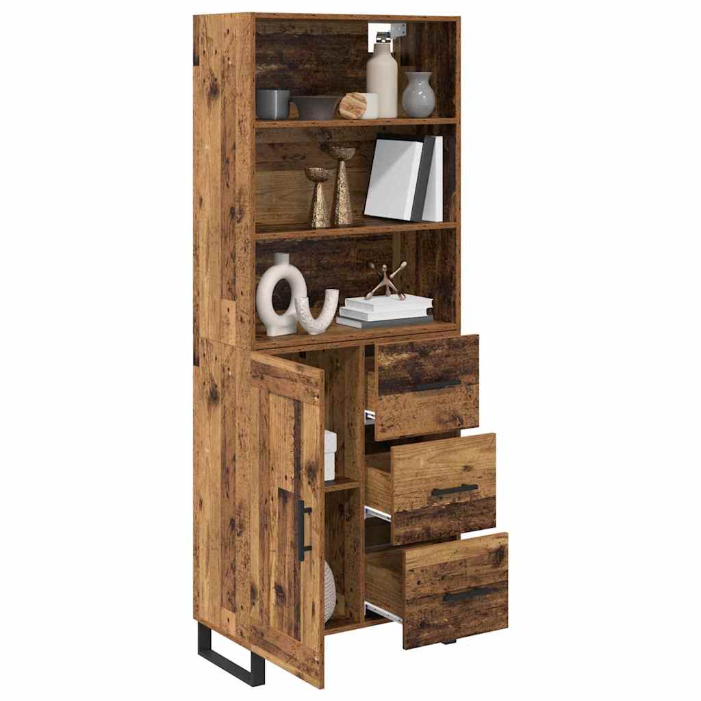 Highboard with Drawer 2 pcs Old Wood Engineered Wood