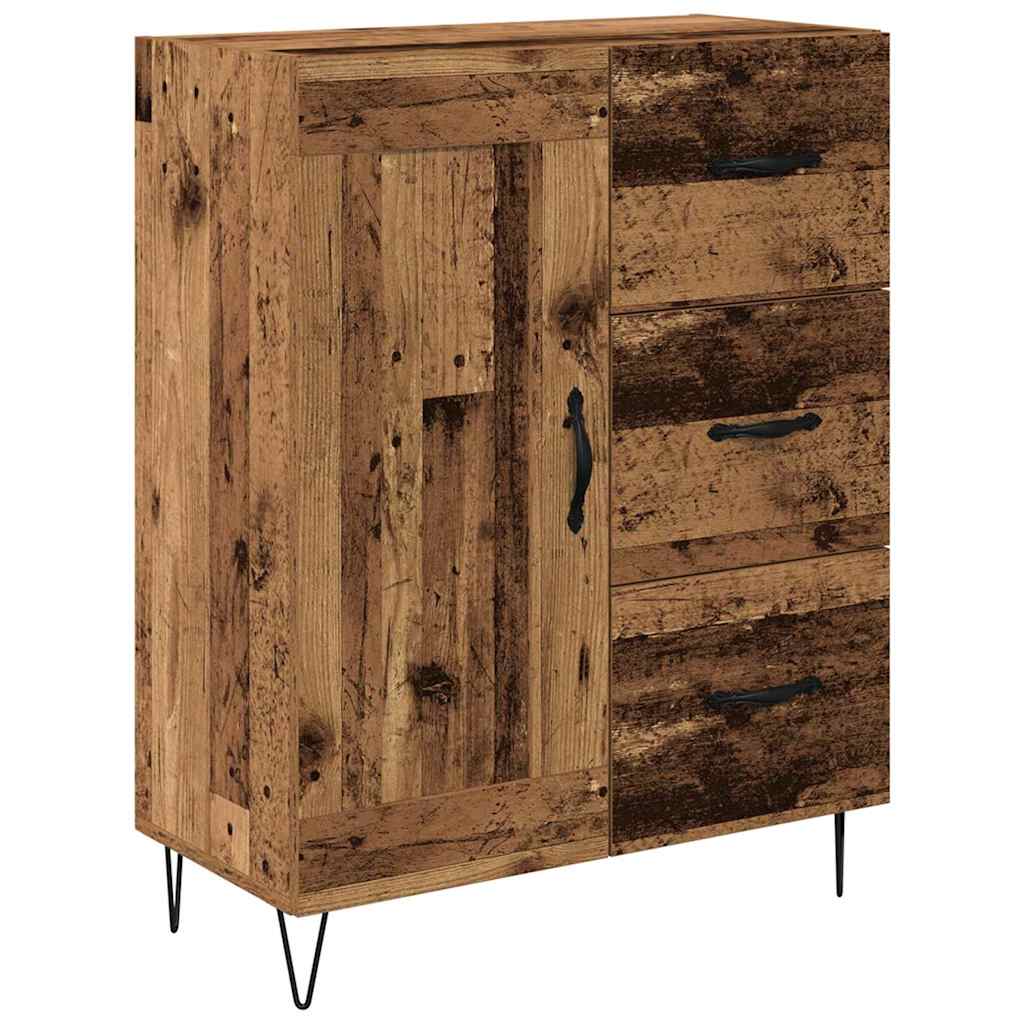 Highboard with Drawer 2 pcs Old Wood Engineered Wood