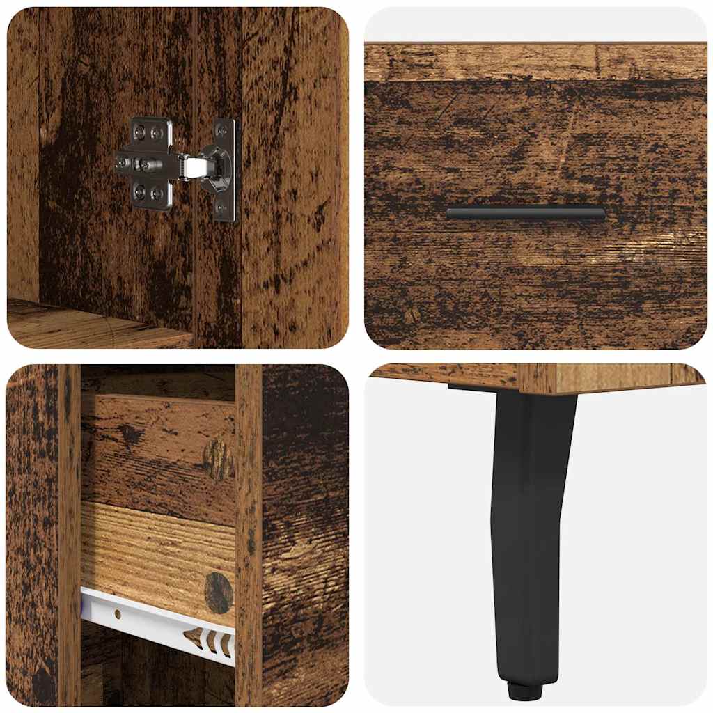 Highboard with Drawer 2 pcs Old Wood Engineered Wood