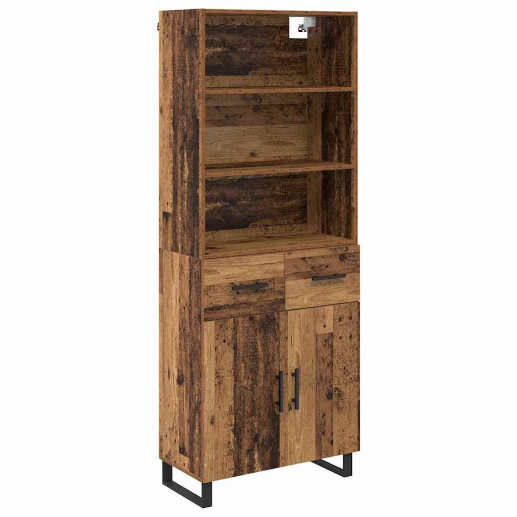 Highboard with Drawer 2 pcs Old Wood Engineered Wood
