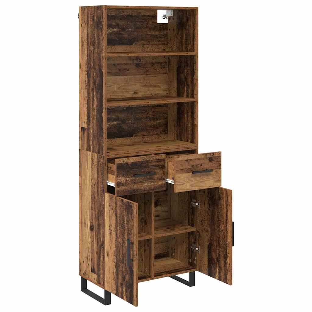 Highboard with Drawer 2 pcs Old Wood Engineered Wood