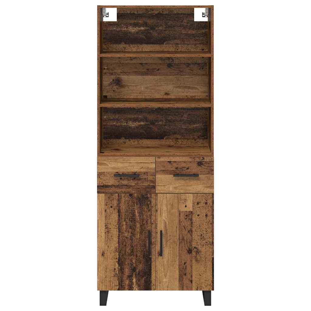 Highboard with Drawer 2 pcs Old Wood Engineered Wood