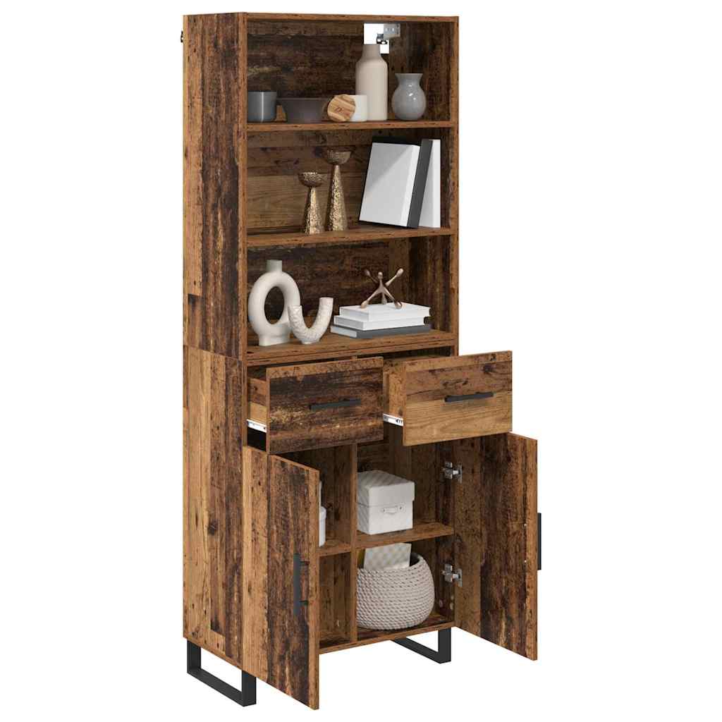 Highboard with Drawer 2 pcs Old Wood Engineered Wood