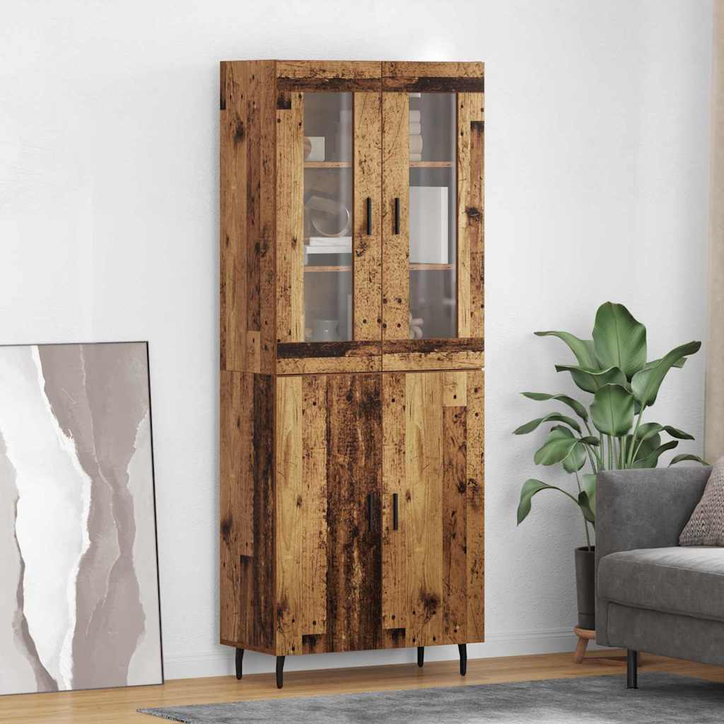 Highboard 2 pcs Old Wood Engineered Wood