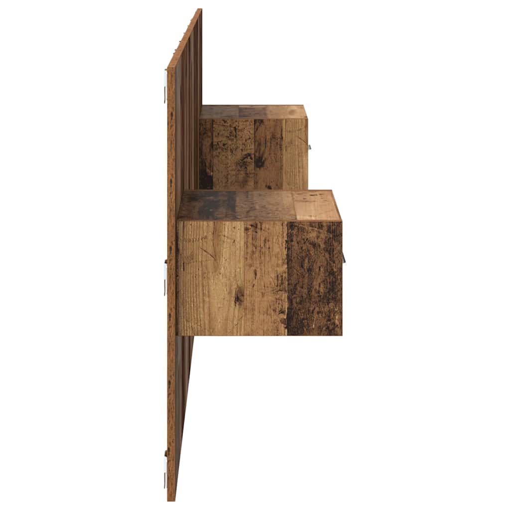 Headboard with Cabinet 3 pcs Old Wood Engineered Wood