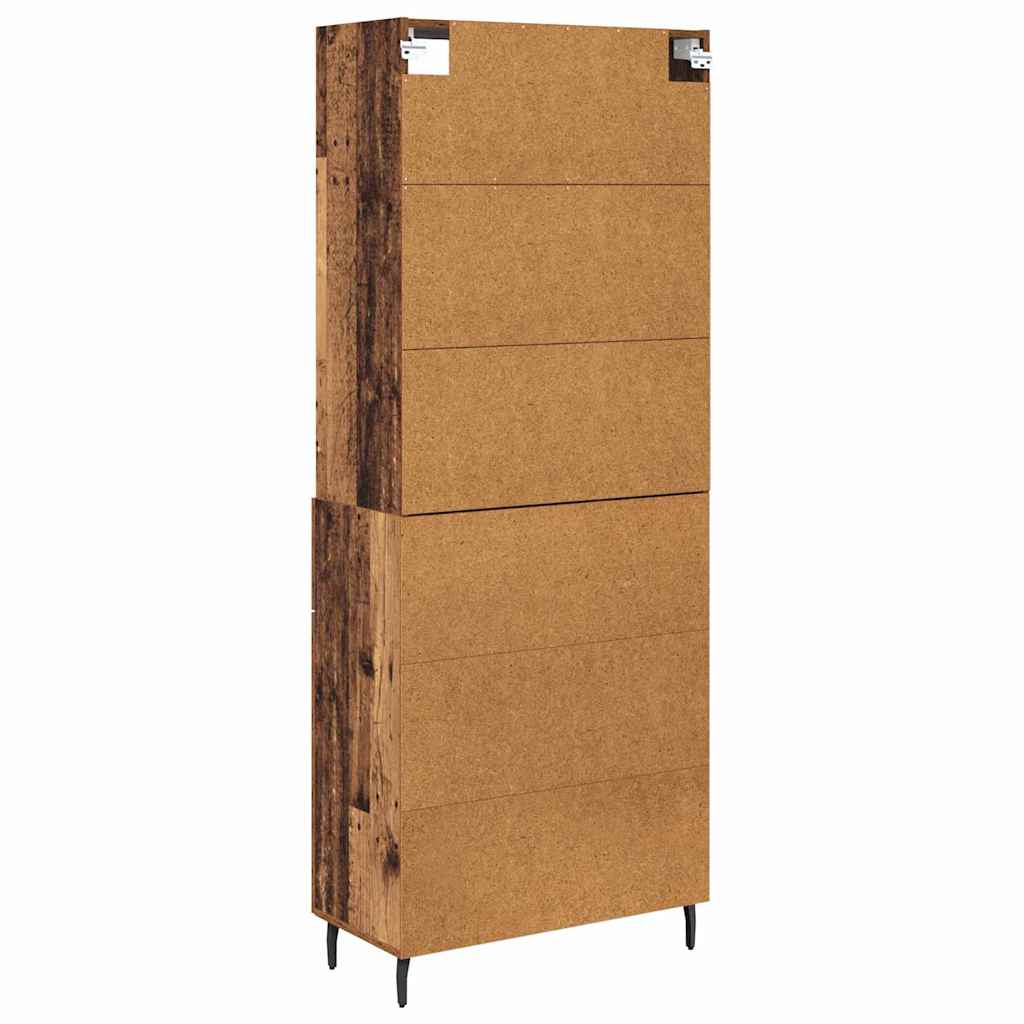 Highboard Old Wood 69.5 x 34 x 180 cm Engineered Wood and Glass