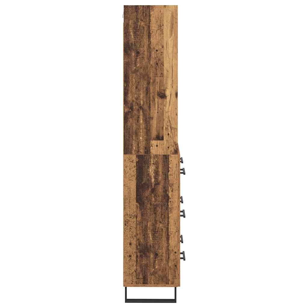 Highboard with Drawer 2 pcs Old Wood Engineered Wood