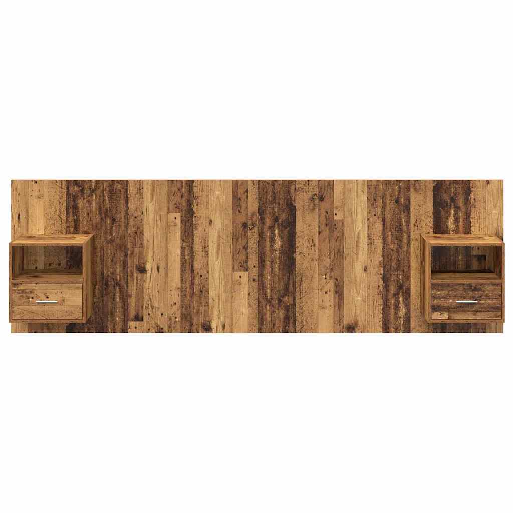 Headboard with Cabinet 3 pcs Old Wood Engineered Wood