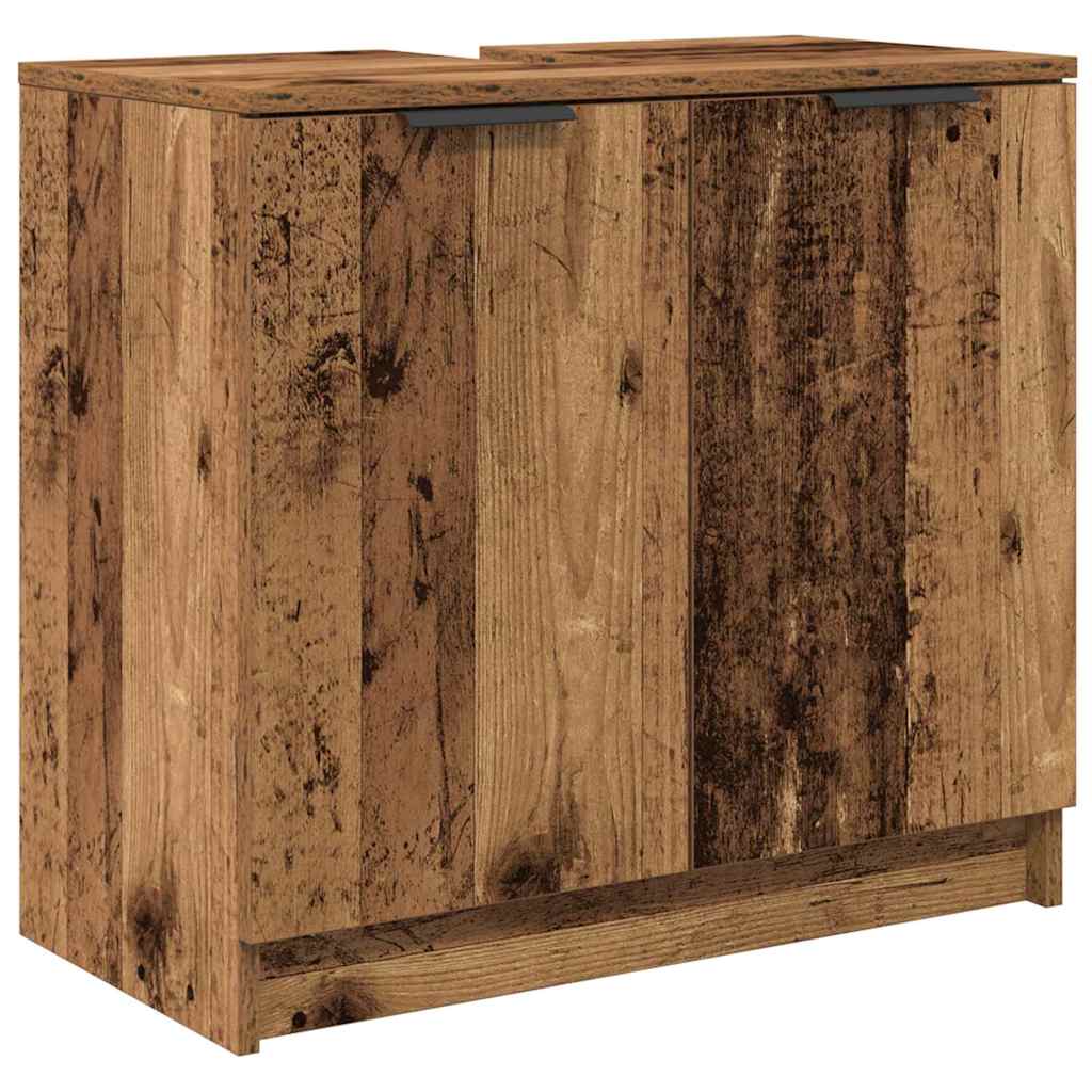 Bathroom Cabinet Set with Shelf Old Wood Engineered Wood