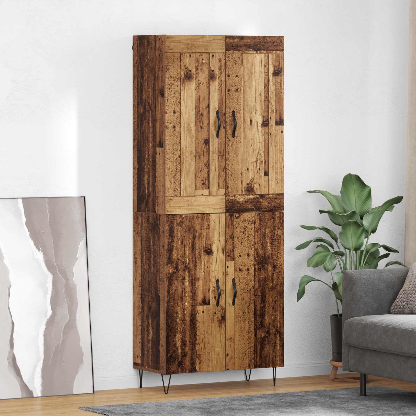 Highboard Old Wood 69.5 x 34 x 180 cm Engineered Wood