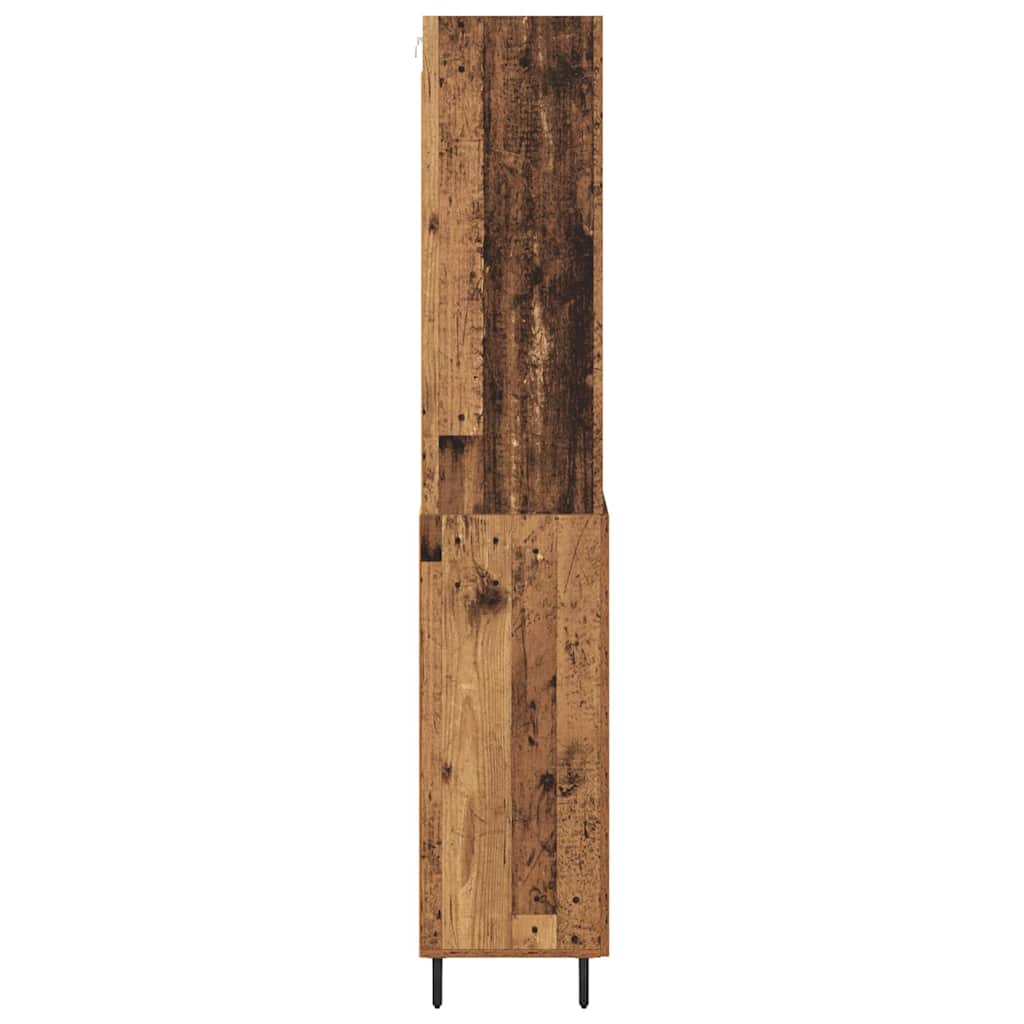 Highboard Old Wood 69.5 x 34 x 180 cm Engineered Wood and Glass