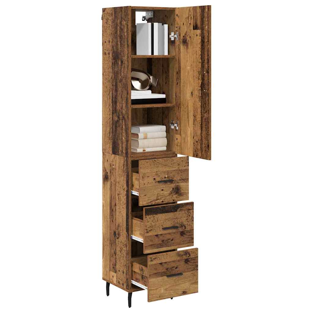 Highboard Old Wood 34.5 x 34 x 180 cm Engineered Wood