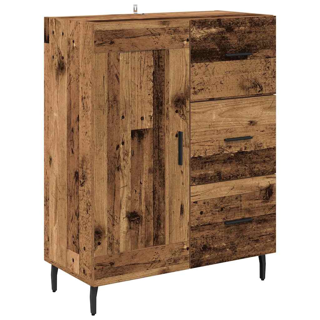 Highboard 2 pcs Old Wood Engineered Wood and Glass