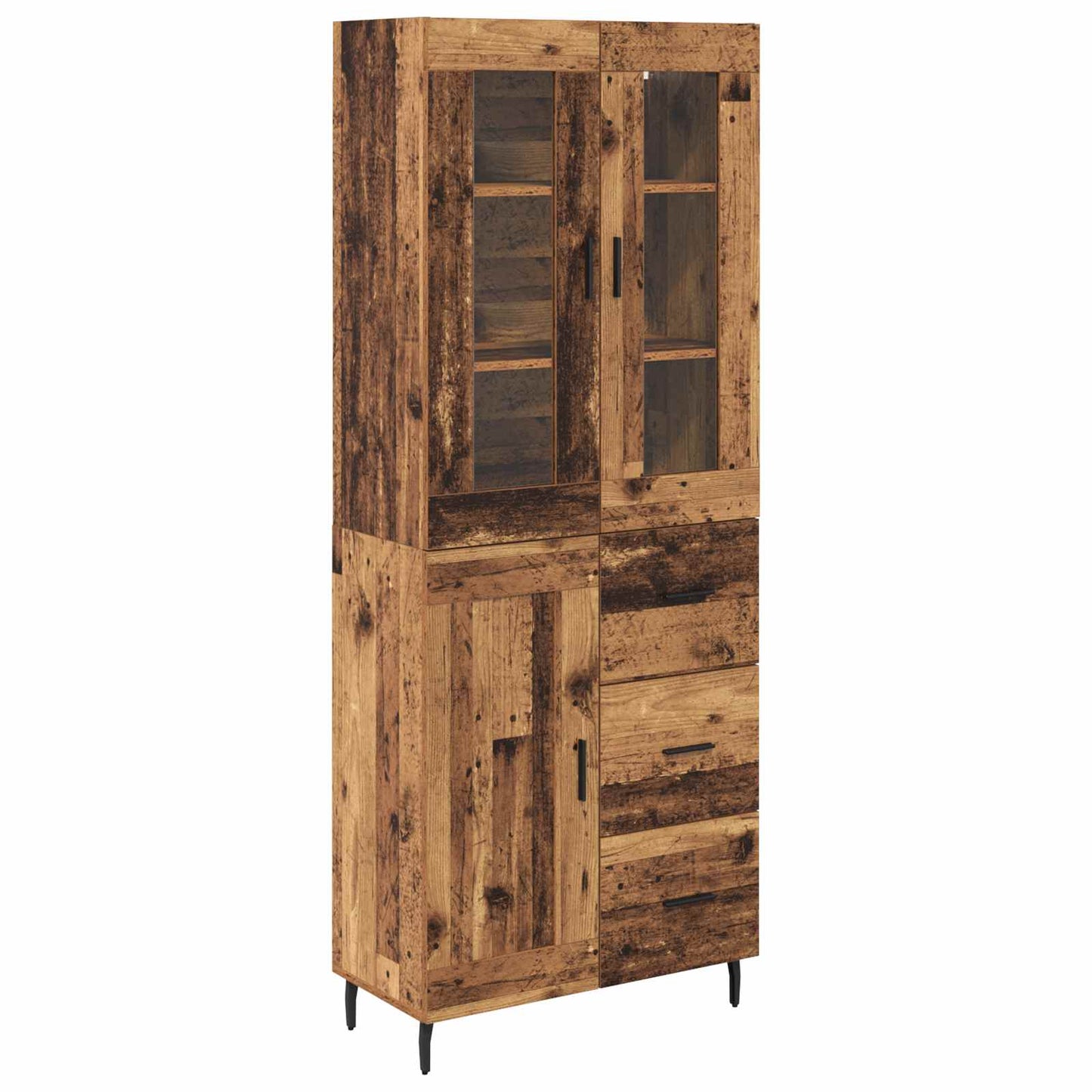 Highboard with Drawer 2 pcs Old Wood Engineered Wood