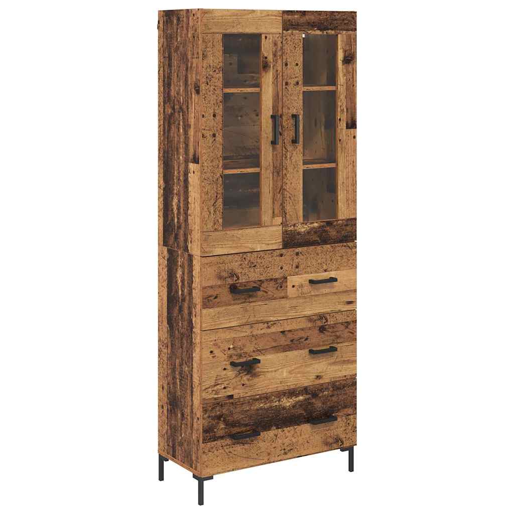 Highboard with Drawer 2 pcs Old Wood Engineered Wood