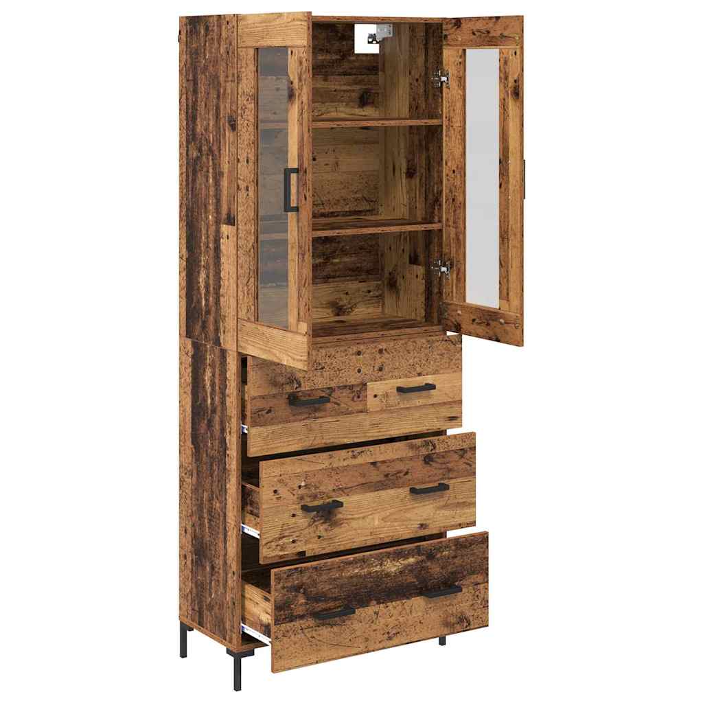 Highboard with Drawer 2 pcs Old Wood Engineered Wood