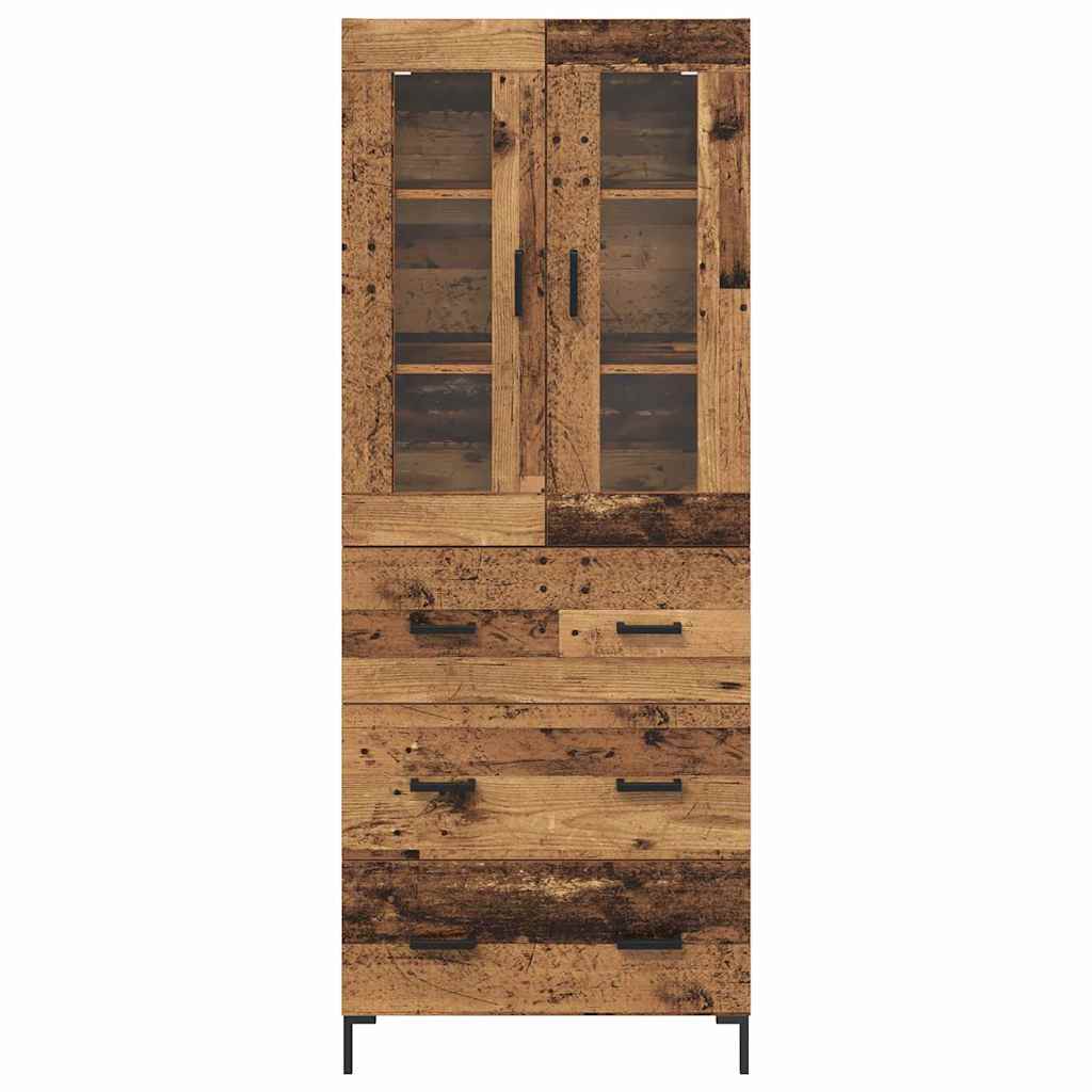 Highboard with Drawer 2 pcs Old Wood Engineered Wood