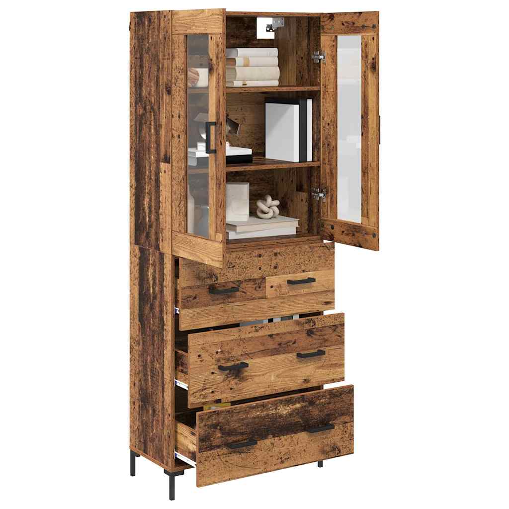 Highboard with Drawer 2 pcs Old Wood Engineered Wood