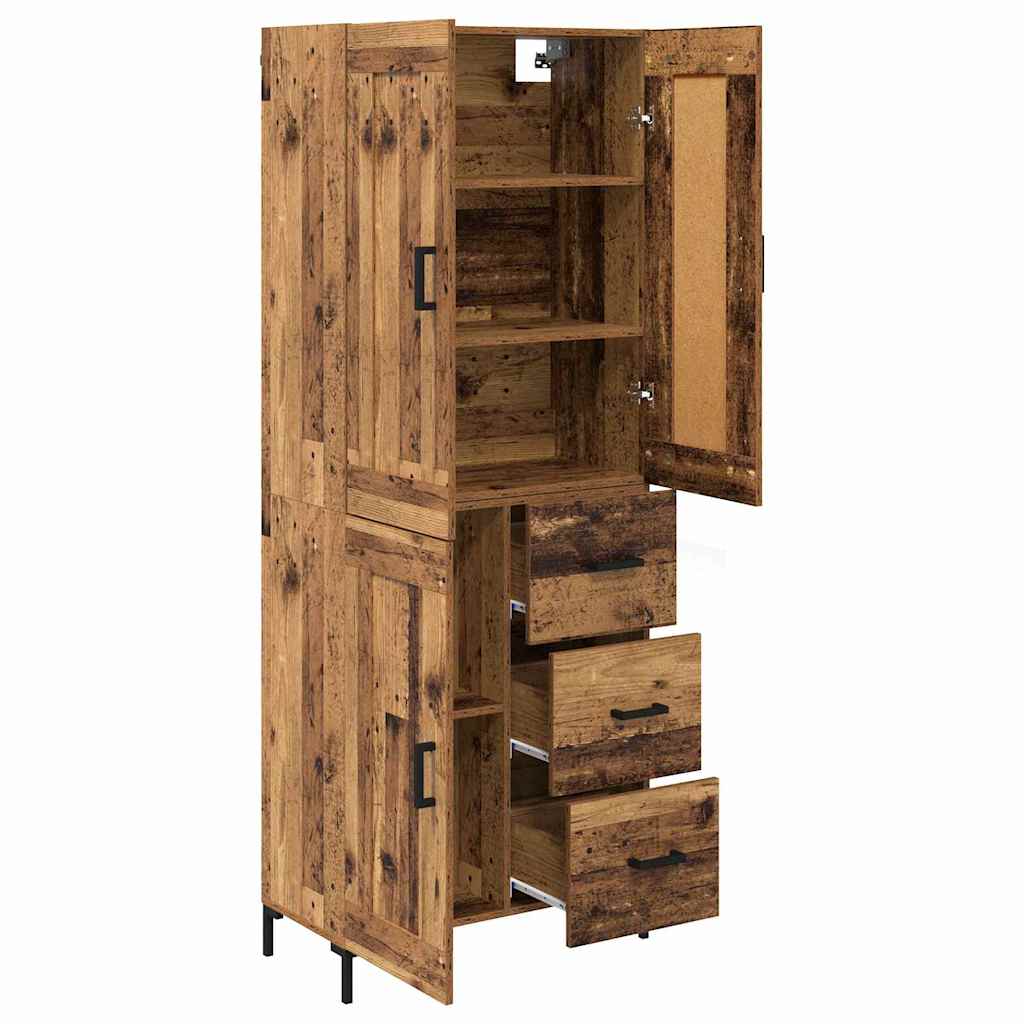 Highboard with Drawer 2 pcs Old Wood Engineered Wood