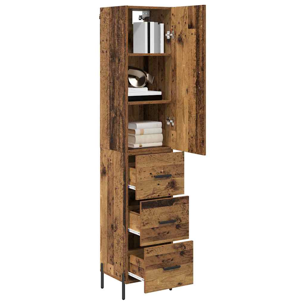 Highboard Old Wood 34.5 x 34 x 180 cm Engineered Wood